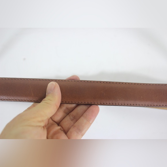 VALENTINO Italian Tan Leather Belt with Silver Buckle unisex - Picture 9 of 10